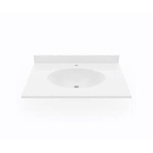Chesapeake 31 in. Solid Surface Vanity Top in White with White Basin