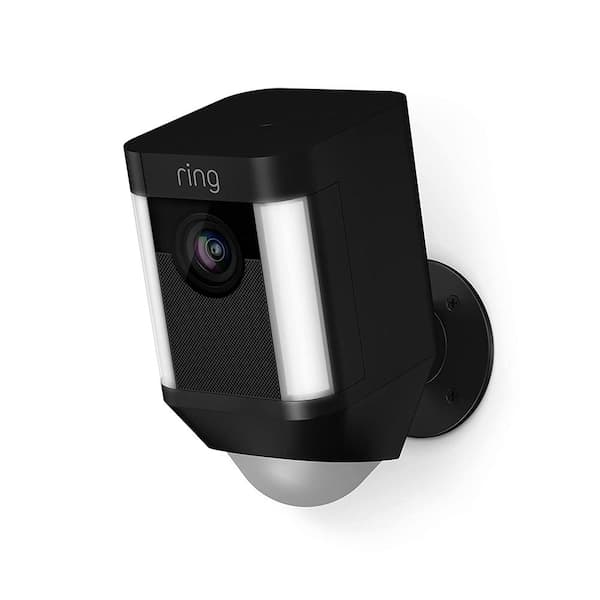 Ring Spotlight Cam Battery Outdoor Rectangle Security Wireless Standard Surveillance Camera in Black