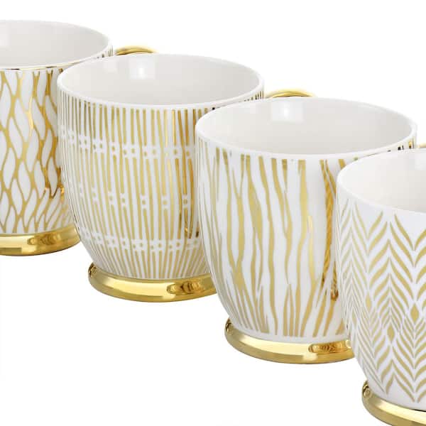 decal print gold glasses mug set