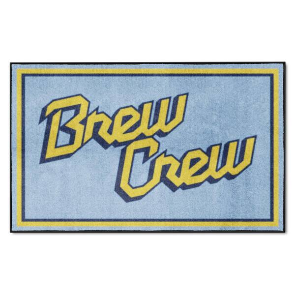 FANMATS Milwaukee Brewers 4ft. x 6ft. Plush Area Rug 40639 The Home Depot