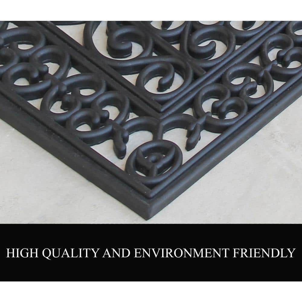 Large Black Rubber Outdoor Decorative Door Mat