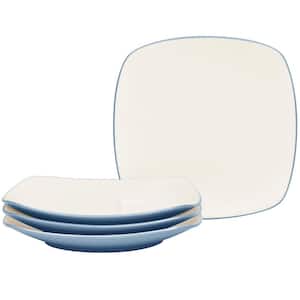 Colorwave Ice 8.25 in. (Light Blue) Stoneware Square Salad Plates, (Set of 4)