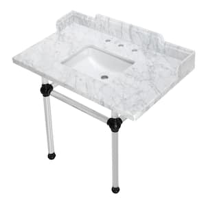 Facture Console Sink Set in Marble White Matte Black