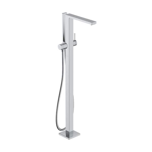 Hansgrohe Tecturis E 1-Handle Freestanding Tub Faucet in Chrome Valve Not Included