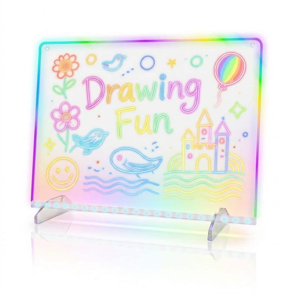 LED Drawing Board for Kids 6 Modes 8 RGB Colors Light Up Drawing Pad ...