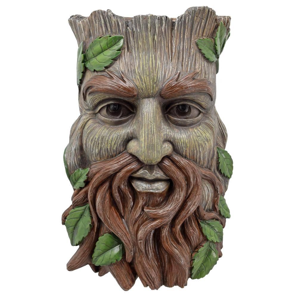 Arcadia Garden Products Hawthorn 11.8 in. Brown Resin Faces of the