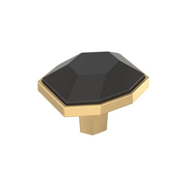 London 1-5/8 in. (41mm) Length Black Bronze/Champagne Bronze Geometric Cabinet Knob