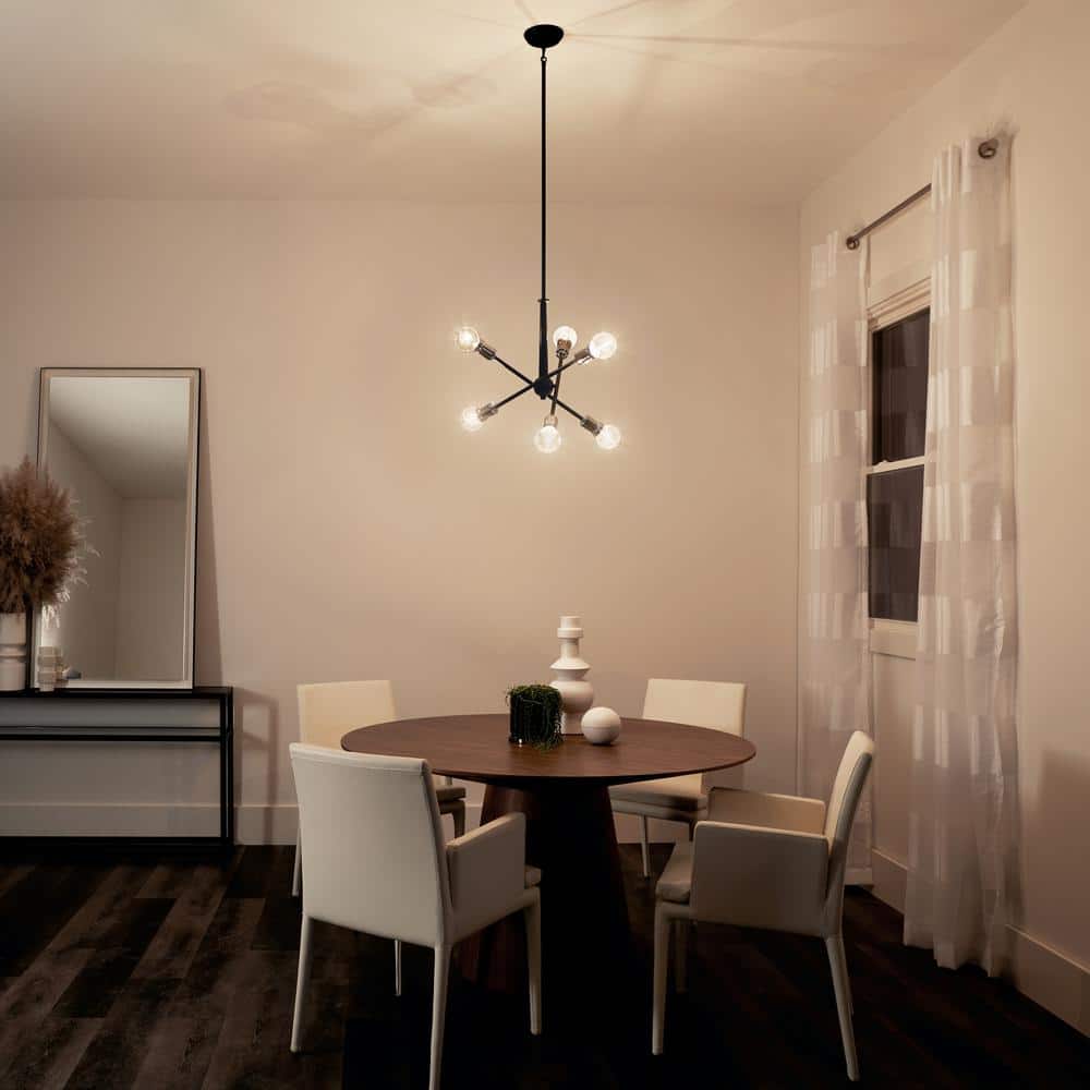 Black Sputnik 20" Modern Ceiling Chandelier