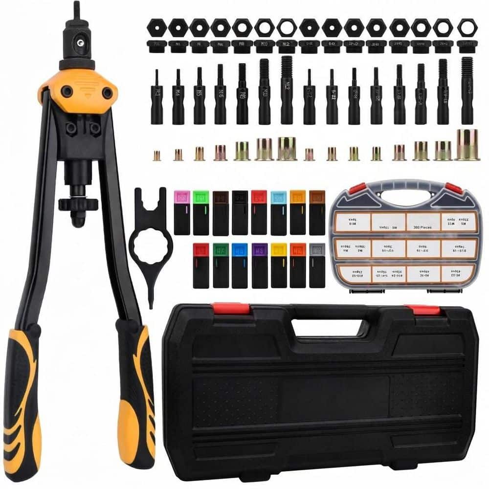 16 in Rivet Nut Tool Kit with 15 Interchangeable Metric and SAE Mandrels and 300 Rivet Nuts for Metal Plastic price history on PriceWatchPro
