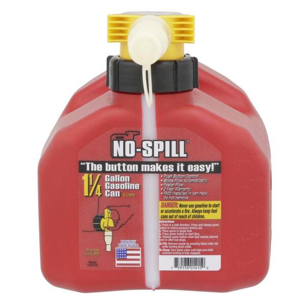 No-Spill 1415 1-1/4-gallon Poly Gas Can Carb Compliant for sale online 
