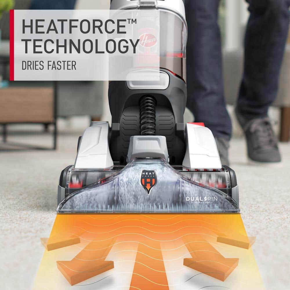 White Dual Spin Pet Upright Carpet Cleaner Shampooer