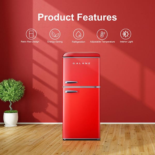 Commercial Cool 4.5 cu. ft. Retro Mini Fridge in Red with True