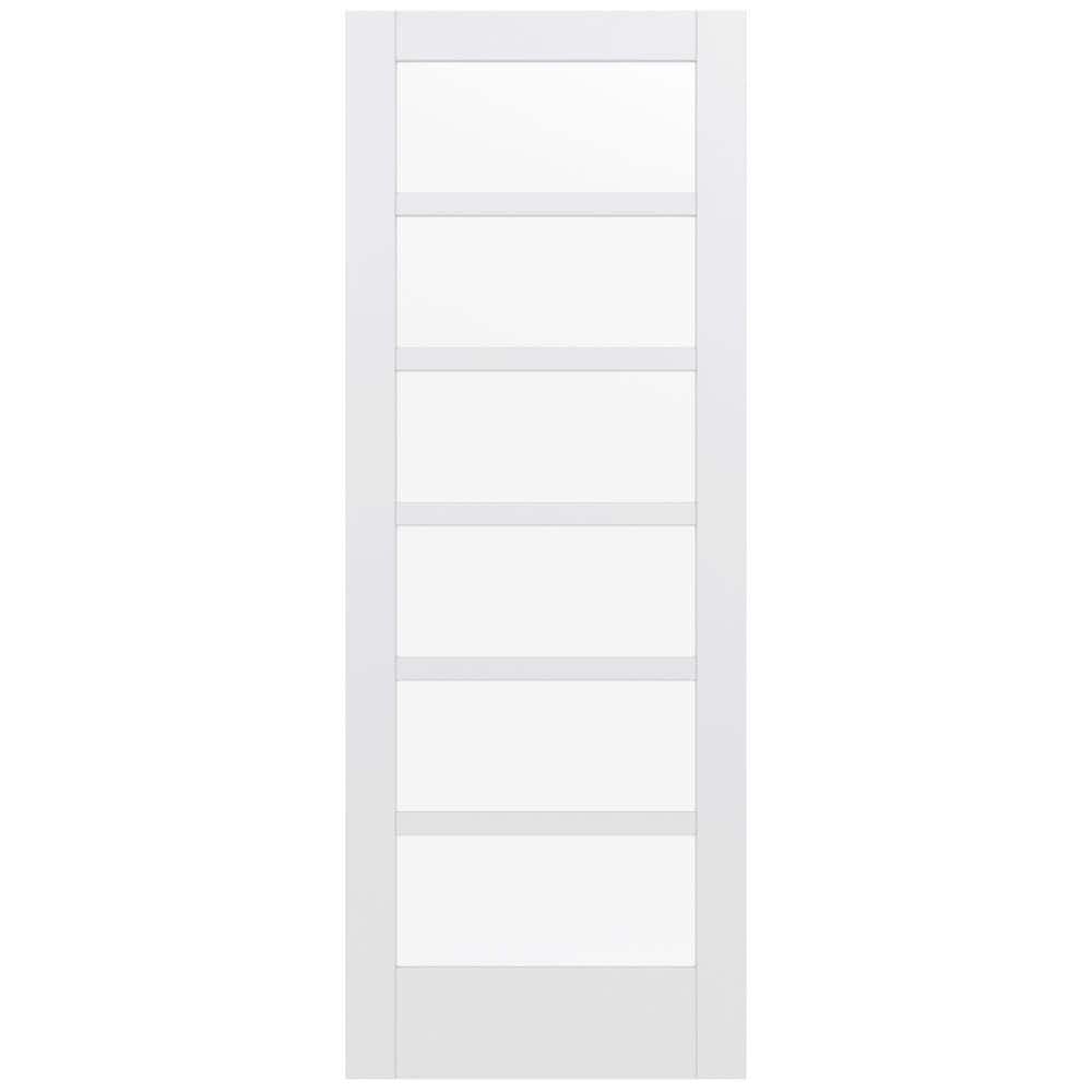 36 in. x 96 in. MODA Primed PMC1066 Solid Core Wood Interior Door Slab w/Clear Glass price history on PriceWatchPro