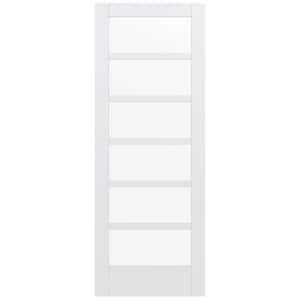 36 in. x 96 in. MODA Primed PMC1066 Solid Core Wood Interior Door Slab w/Clear Glass