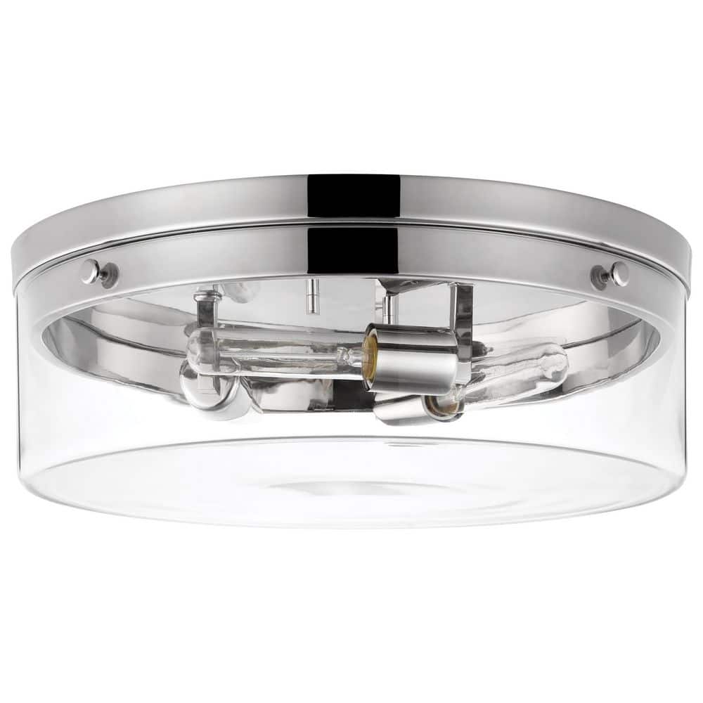 Intersection 17 in. 3-Light Industrial Flush Mount with Clear Glass Shade and No Bulbs Included price history on PriceWatchPro