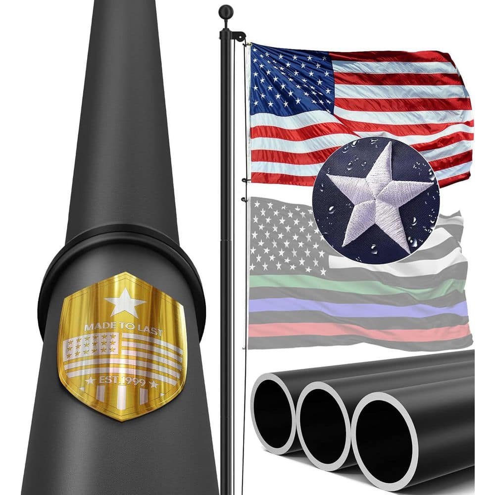 20 ft. Aluminum Flagpole with Tapered Oversized 2.4 in. Bottom Tube, 100 MPH Wind-Tested, USA Flag & Complete Hardware price history on PriceWatchPro