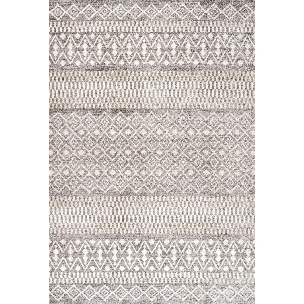 Ifrane Berber Geometric Stripe Gray/Cream 5 ft. x 8 ft. Area Rug price history on PriceWatchPro