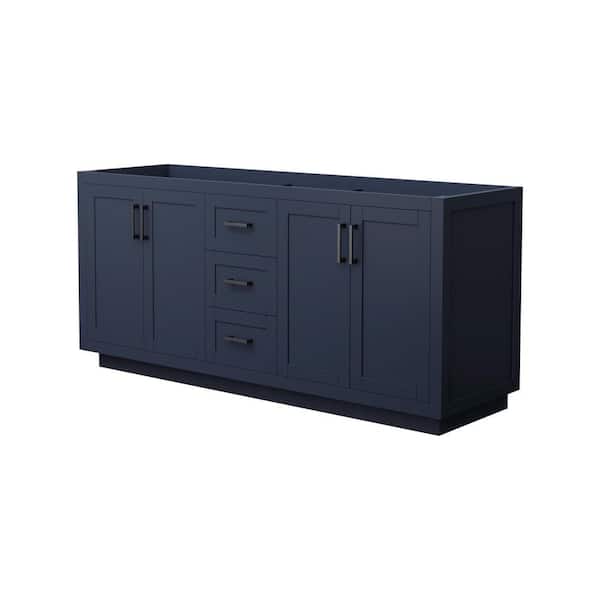 Wyndham Collection Miranda 71 in. W x 21.75 in. D Double Bath Vanity Cabinet Only in Dark Blue