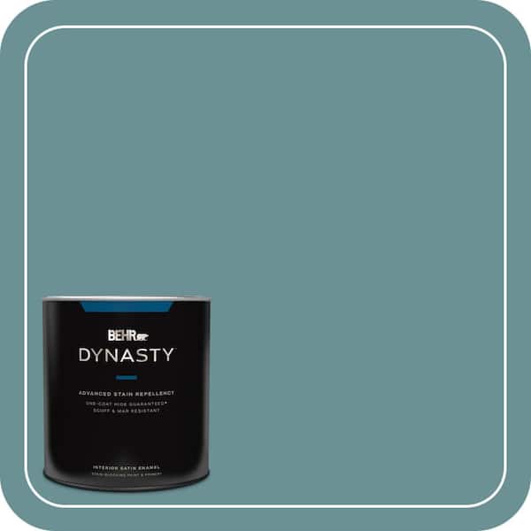 BEHR DYNASTY 1 qt. #T15-16 Blue Clay Satin Enamel Interior Stain-Blocking Paint and Primer