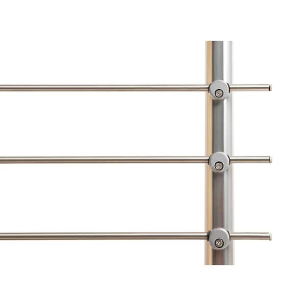 Dolle Prove 36 in. H x 79 in. W Brushed Aluminum Handrail Stainless Cable Infill Top Mount Railing Kit