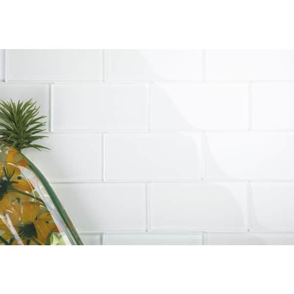 Glass Subway Tile, Super White Floor Tiles 600×600