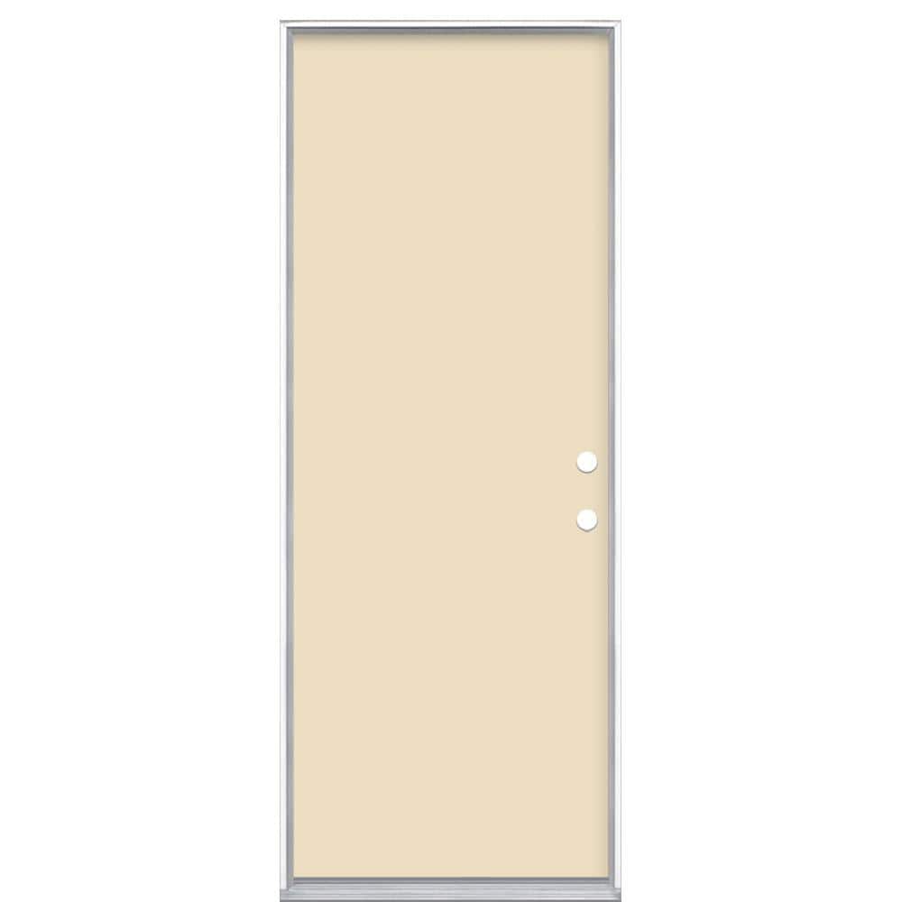 30 in. x 80 in. Flush Left Hand Inswing Golden Haystack Painted Steel Prehung Front Door No Brickmold in Vinyl Frame price history on PriceWatchPro
