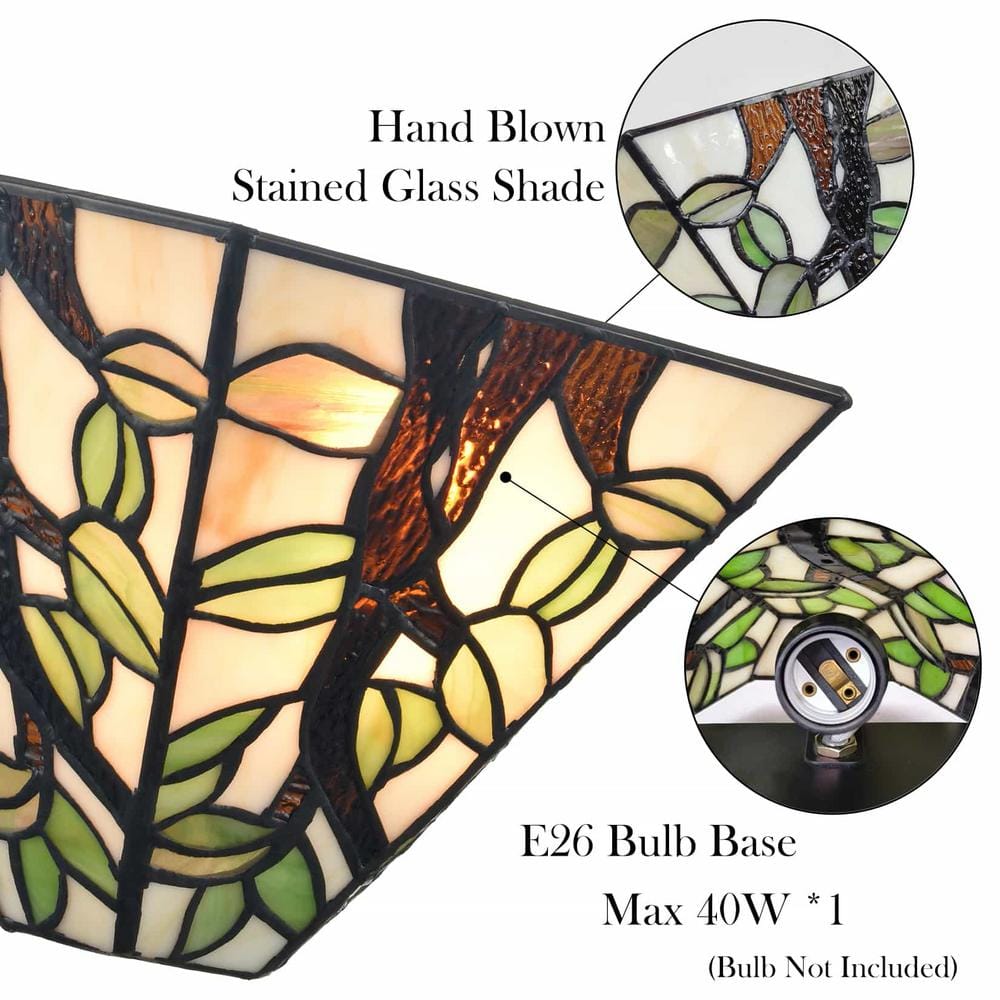 Tiffany Style Black Copper Glass Wall Sconce Light