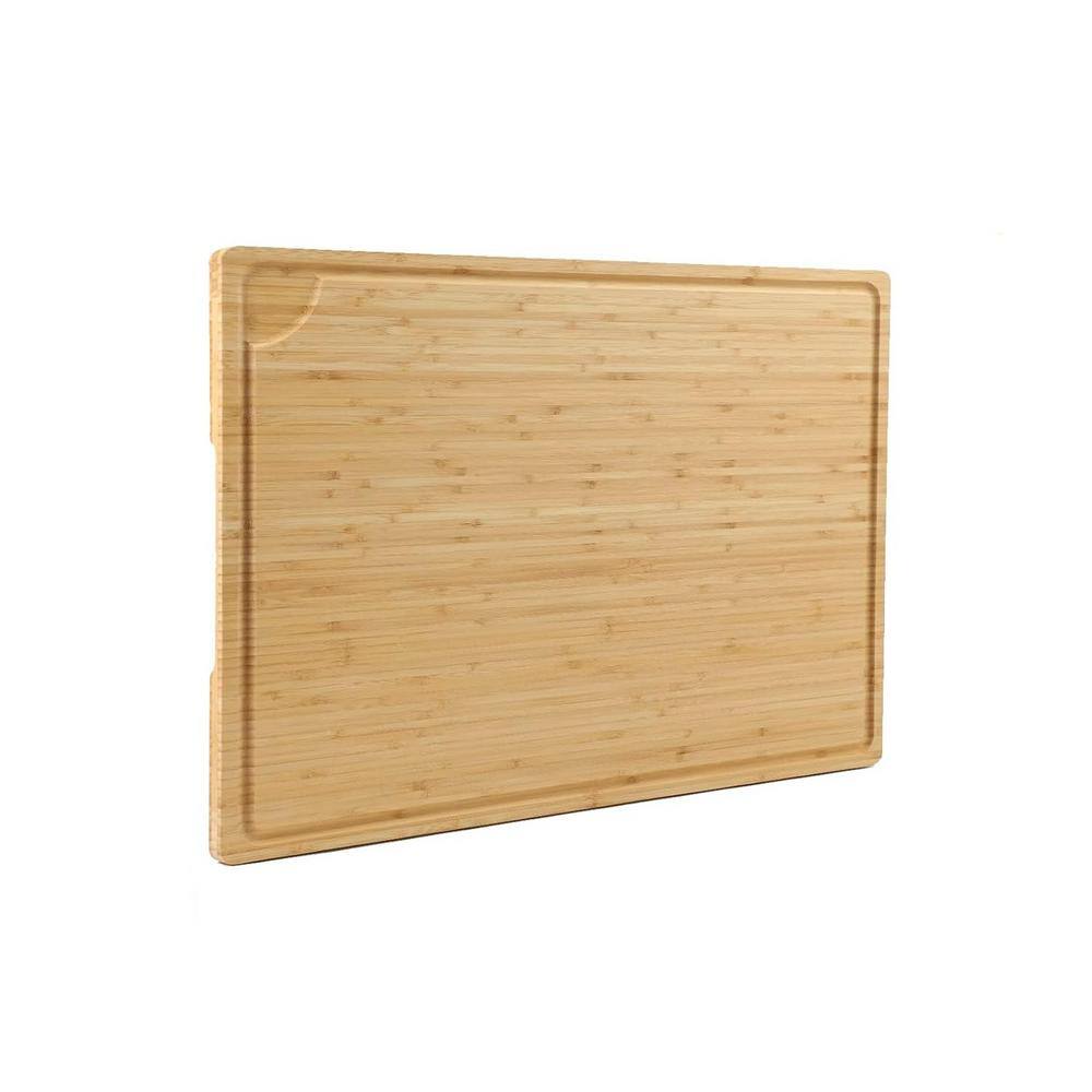 24 x 18 in. Rectangular Extra Large Bamboo Cutting Board Handle, Juice Groo
