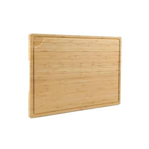 24 x 18 in. Rectangular Extra Large Bamboo Cutting Board Handle, Juice Groove Kitchen Counter Sink