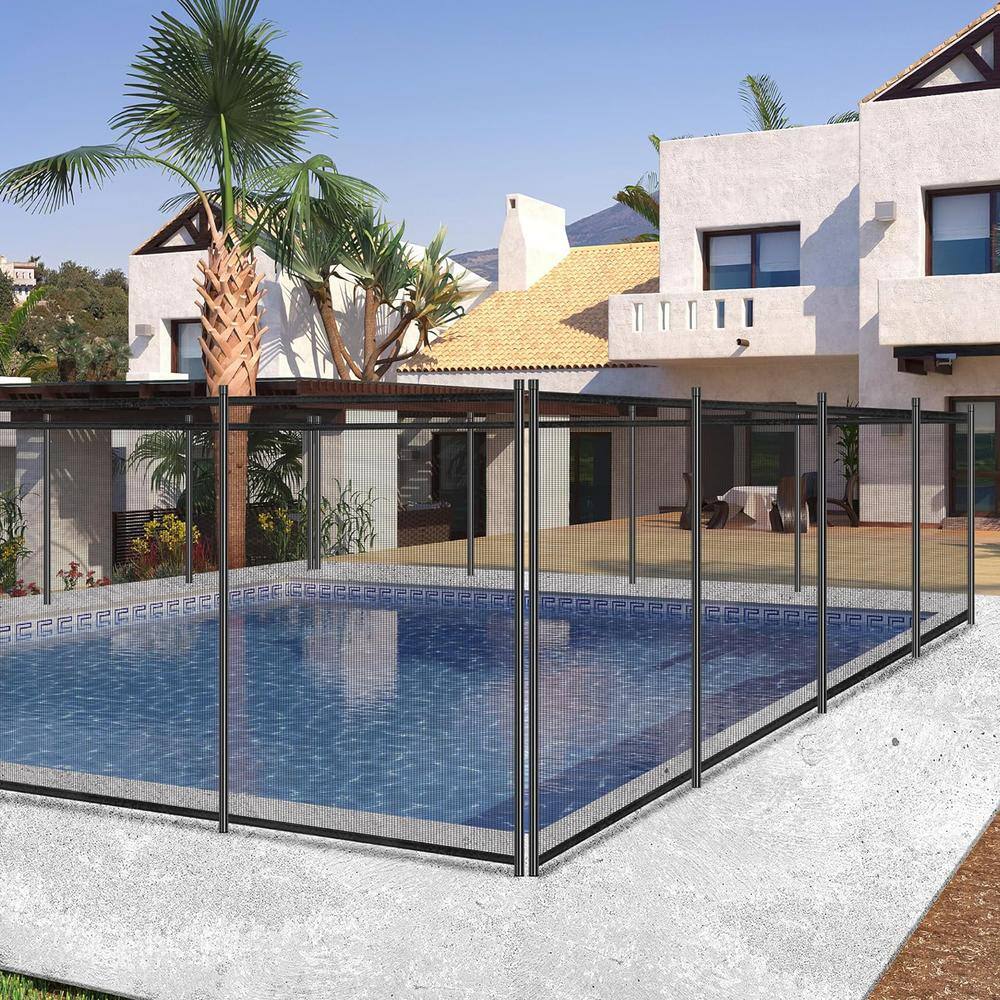 Black Aluminum and Mesh 4 ft. x 12 ft. Pool Safety Fence