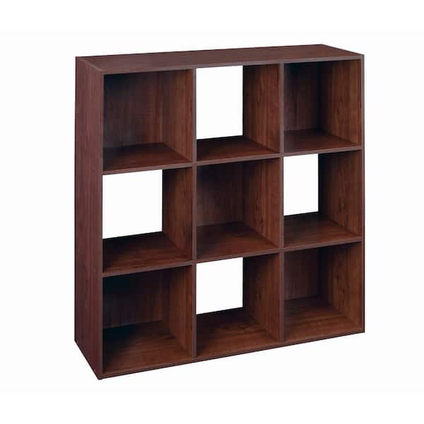 Cubeicals 35.86 in. H x 35.86 in. W x 11.63 in. D Dark Cherry Laminate 9-Cube Storage Organizer