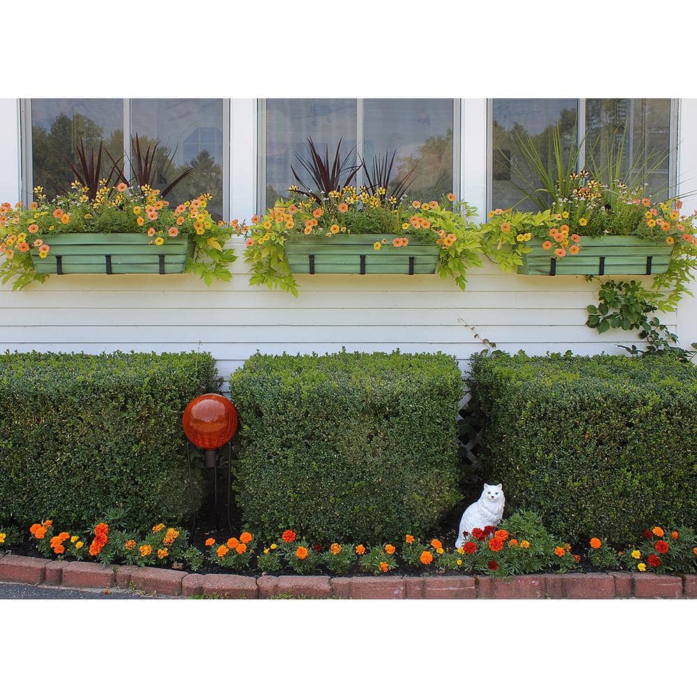 Large Green Galvanized Steel Flower Box Planter