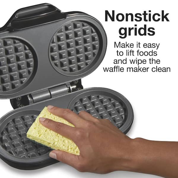 Proctor Silex 700 W 2-Waffle Black Petite American Nonstick Waffle