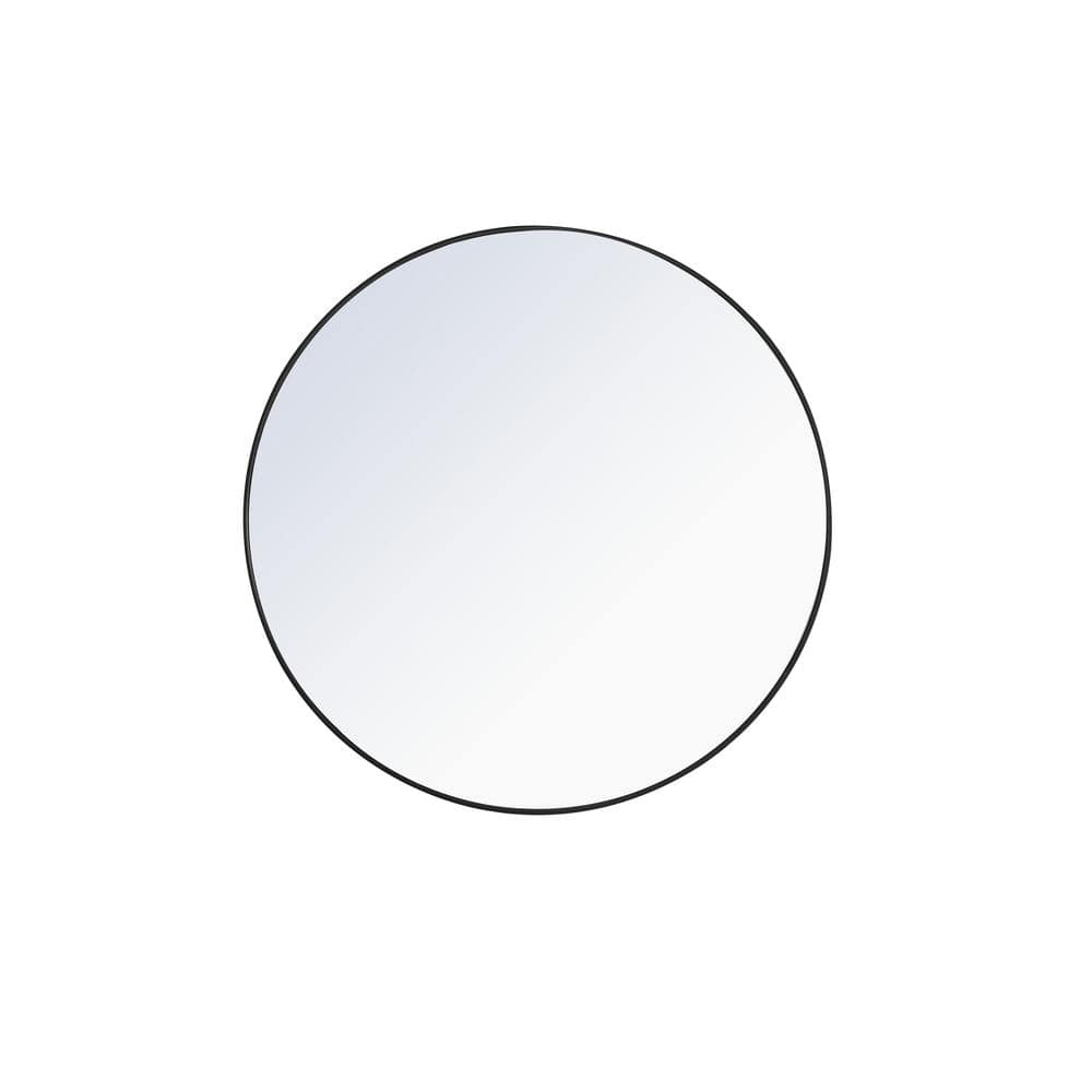 Large Round Black Modern Mirror (48 in. H x 48 in. W)