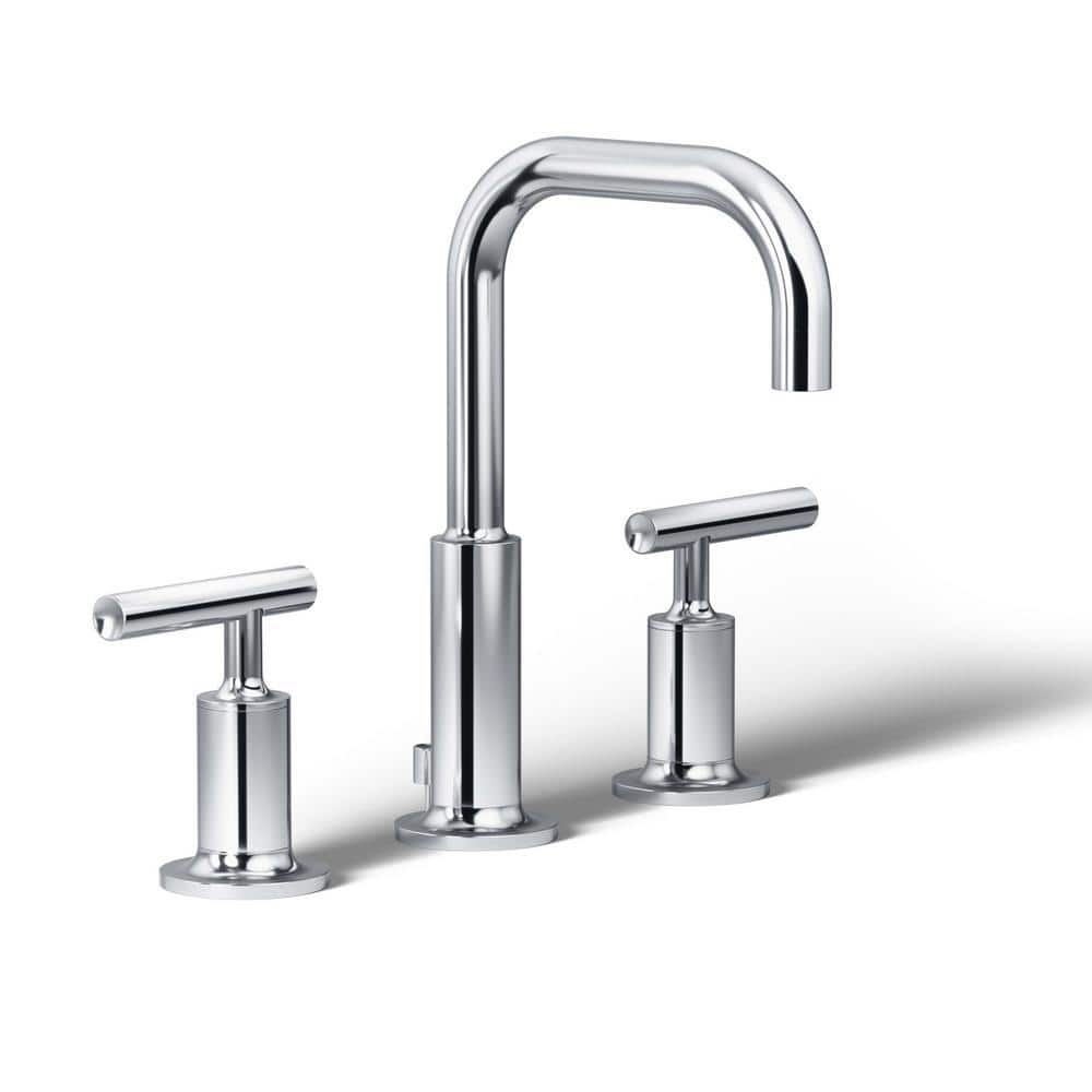KOHLER Purist 8 in. Widespread 2-Handle Low-Arc Water-Saving Bathroom ...