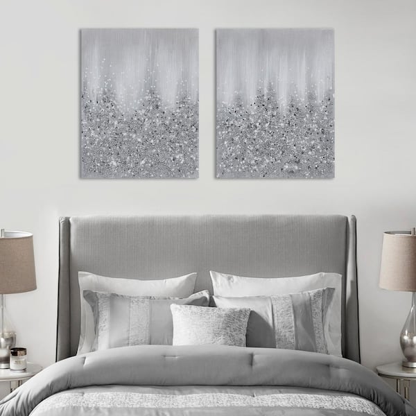Unbranded 2-Piece Unframed Art Print 28 in. x 22 in. Heavily Embellished Canvas Wall Art Set with Texture, Dimensional
