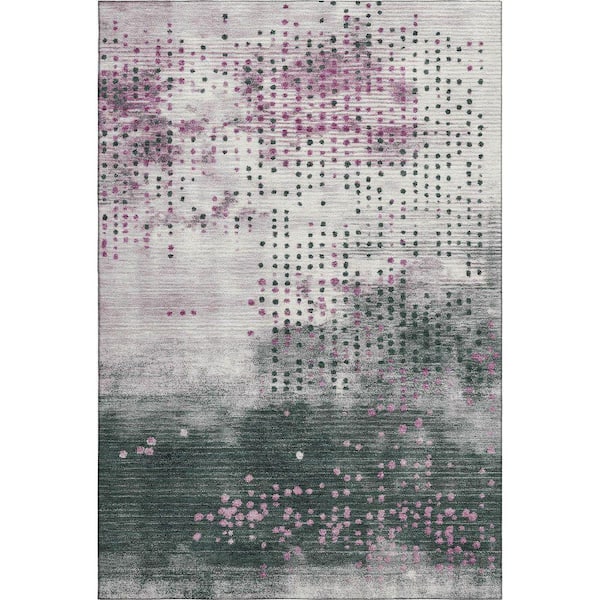 Mayfield Premium Machine Washable Abstract AMF1995 Blush 5 ft. x 7 ft. 6 in. Area Rug