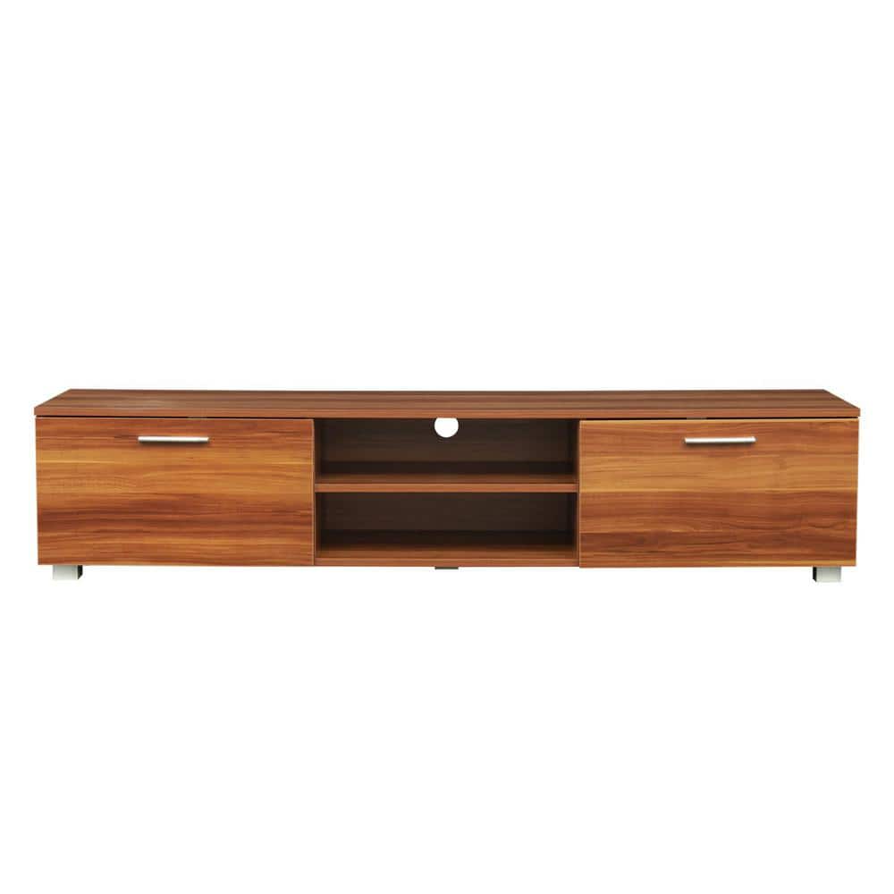 JASMODER 63.00 in. Walnut TV Stand Fits TV's up to 73 in., Brown -  W33128757