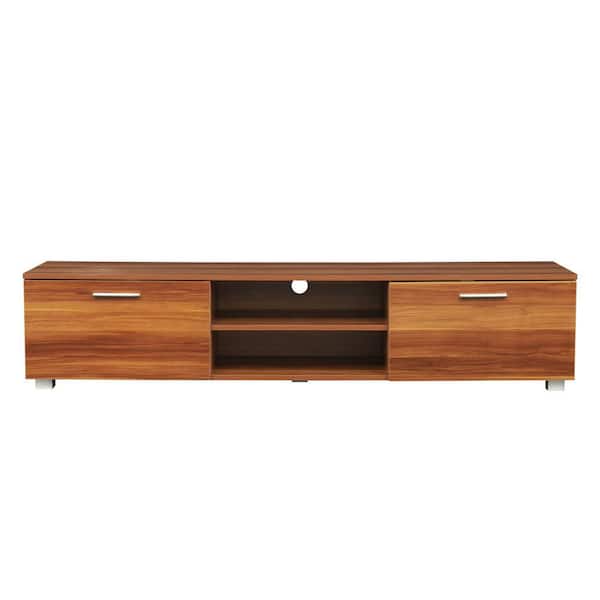 JASMODER 63.00 in. Walnut TV Stand Fits TV's up to 73 in.