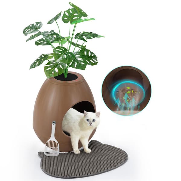COZIWOW Cat Litter Box Plant Hidden with Smart Odor Removal System and Trap Mat