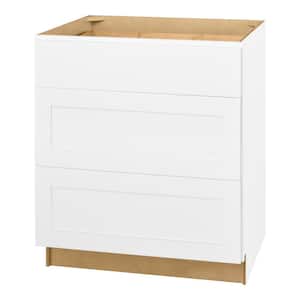 Avondale Shaker Alpine White Quick Assemble Plywood 30 in Drawer Base Kitchen Cabinet (30in W x 24in D x 34.5in H)