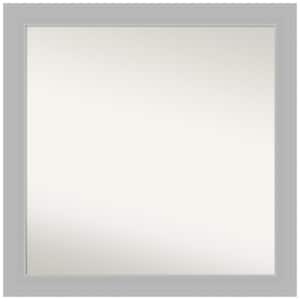Brushed Sterling Silver 30 in. W x 30 in. H Square Non-Beveled Wood Framed Wall Mirror in Silver