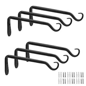 7 in. Black Forged Iron Plant Bracket (6-Pack)