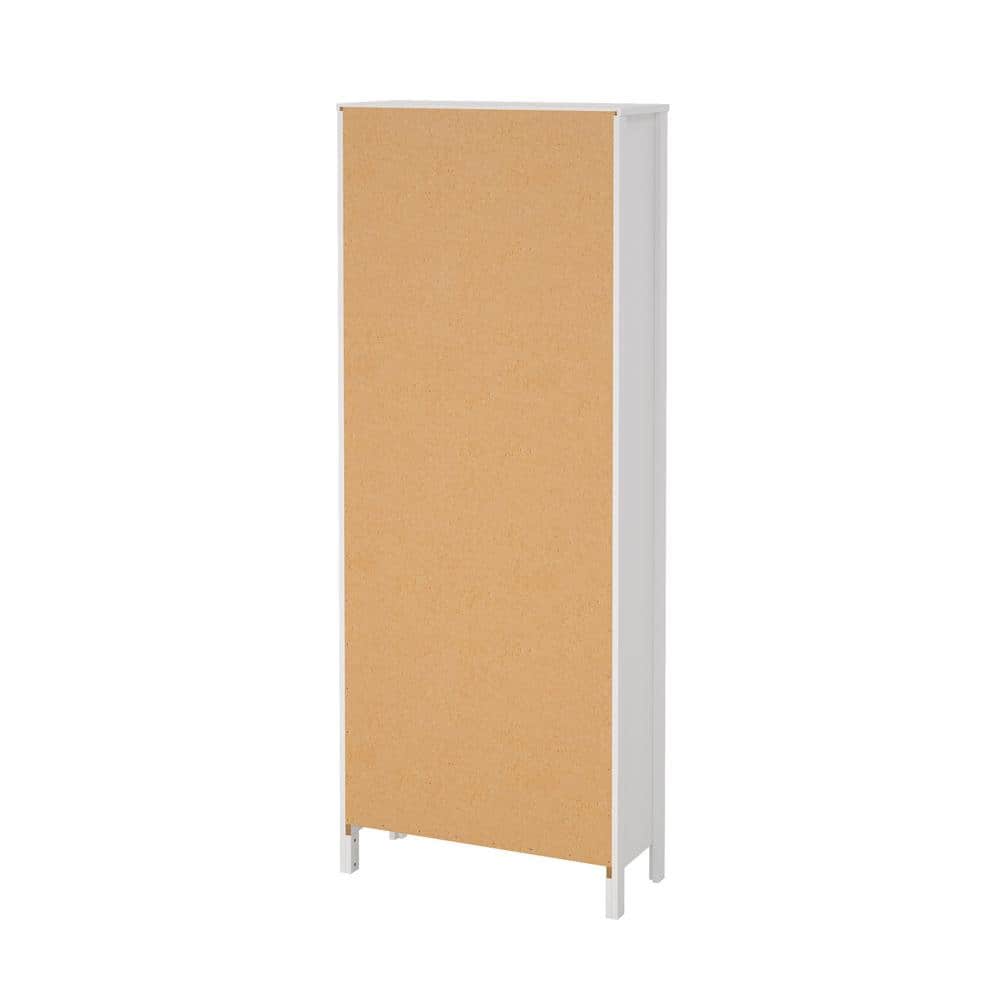 Madrid White Adjustable 6-Shelf Bookcase