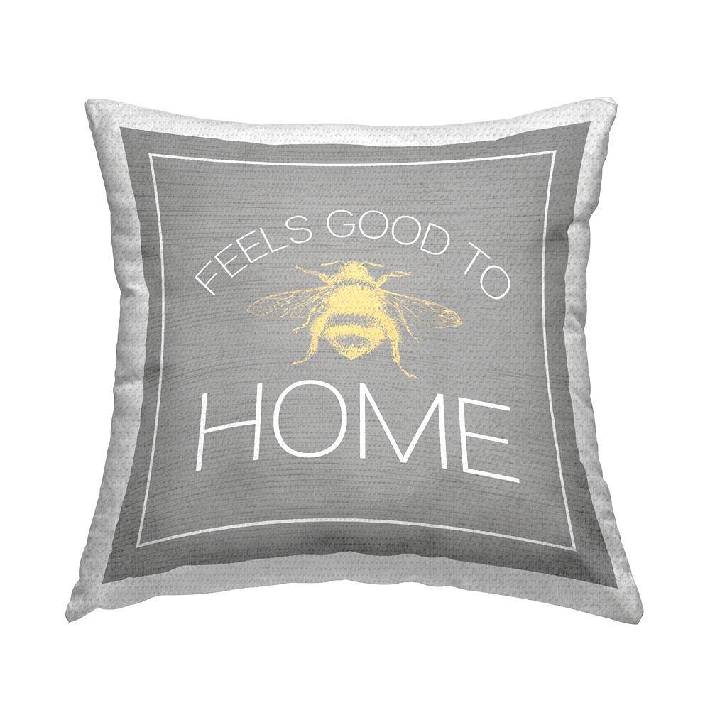 Good To Bee Rustic Insect Bumble Phrase Grey Square Outdoor Throw Pillow price history on PriceWatchPro