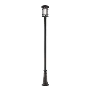 Jordan 114 in. 1-Light Oil Bronze Aluminum Hardwired Outdoor Weather Resistant Post Light Set with No Bulb included