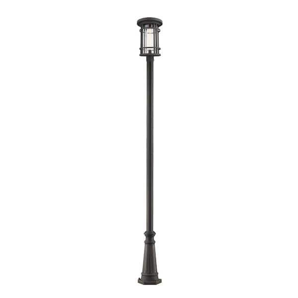 Unbranded Jordan 114 in. 1-Light Oil Bronze Aluminum Hardwired Outdoor Weather Resistant Post Light Set with No Bulb included