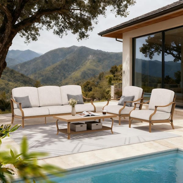 Arcadia 4-Piece Aluminum Outdoor Conversation Set with Cushion