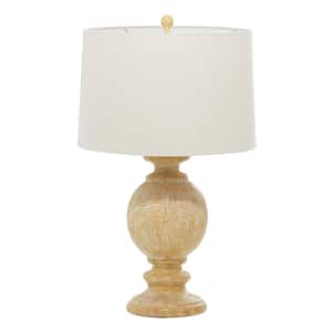 28 in. Light Brown Polystone Task and Reading Table Lamp (Set of 2)