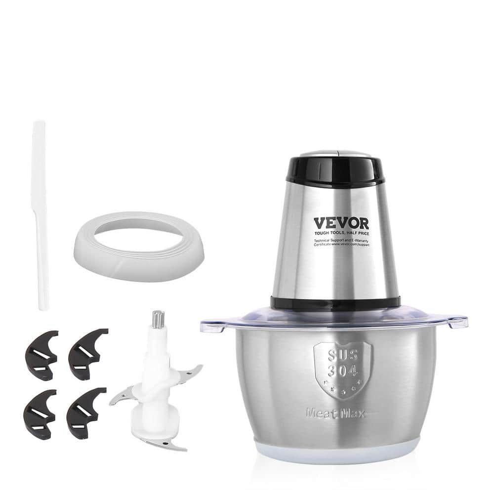 VEVOR Food Processor Electric Meat Grinder with 4-Wing Stainless Steel ...